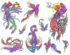 colored dragon  bird tattoo